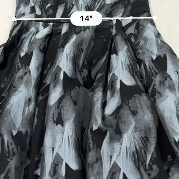 WHBM Strapless Feather Print black and white Dress size 4 - Picture 7 of 14